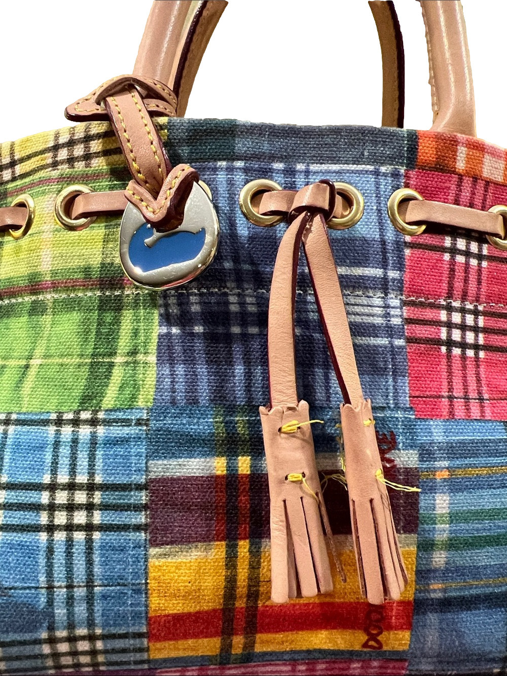 Dooney & Bourke Picnic Plaid Madras Tote in Patchwork - Picture 3 of 13